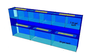 LED Strip Aquarium Condo, Shelf Mounting