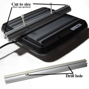 LED Tile Canopy Mounting using rail and nylon spacers